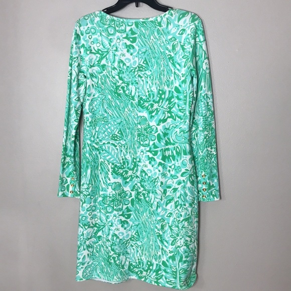 Lilly Pulitzer cotton green bungle in the jungle pullover v-neck dress small - Picture 10 of 12